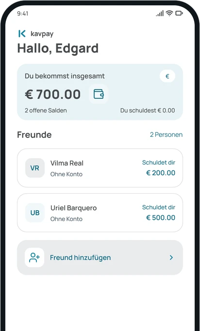 Der Bildschirm Freunde der App