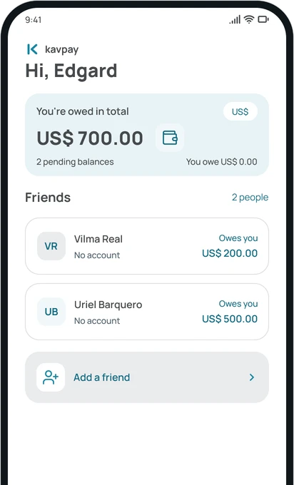 The Friends screen in the app