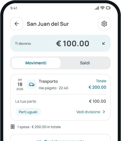 I movimenti di un gruppo nell'app