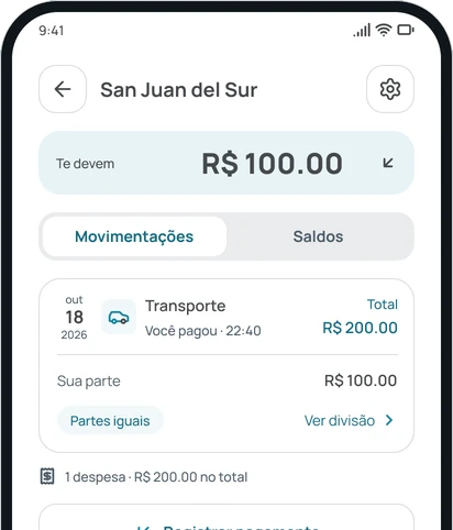 As movimentações de um grupo no app