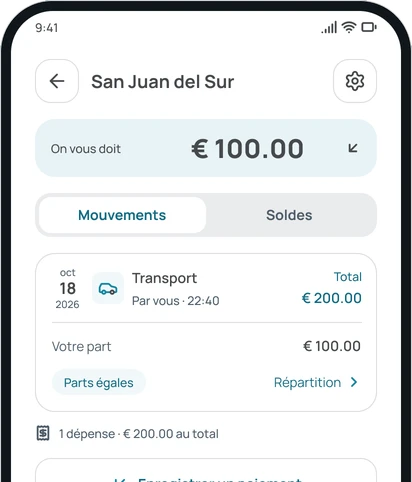 Les mouvements d'un groupe dans l'app