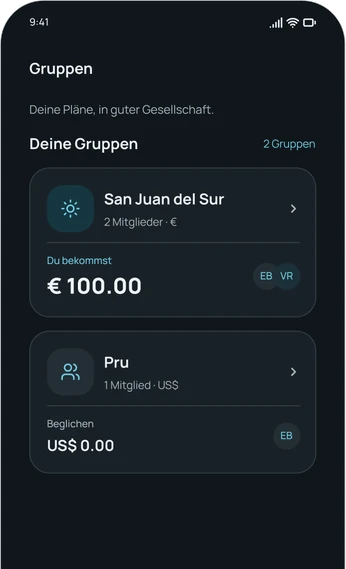 Die Gruppen im dunklen Design