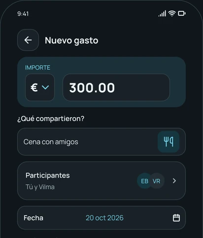 Añadir un gasto en la app