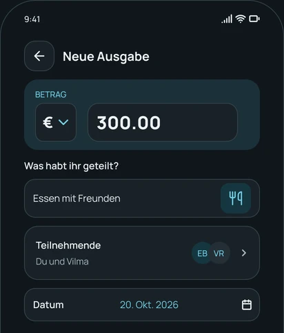 Eine Ausgabe in der App hinzufügen