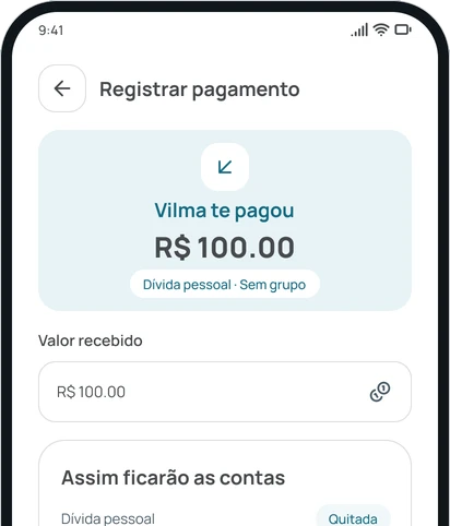 Registrar um pagamento no app