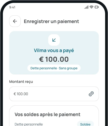 Enregistrer un paiement dans l'app