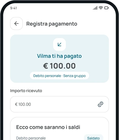 Registrare un pagamento nell'app