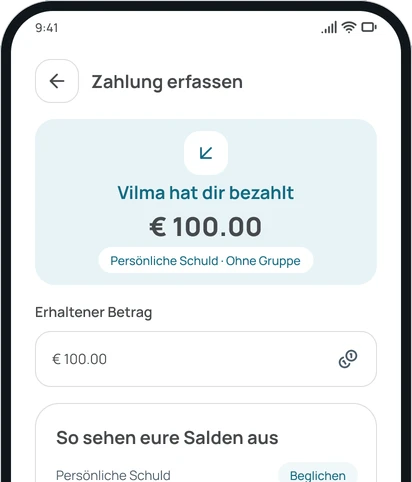 Eine Zahlung in der App erfassen